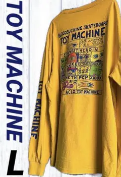 トイマシーン【L】ロンT 長袖Tシャツ 黄色 マスタード 袖ロゴ ストリートのサムネイル