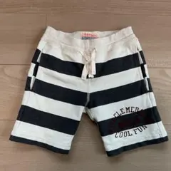 デニムダンガリー　ストライプハーフパンツ 110