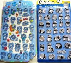 人気の2点！　韓国　Nekoni公式　ドロップシール　ブルーベアー&パンダ