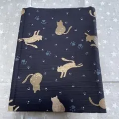 猫デザイン綿プリント生地 約110cm×100cm