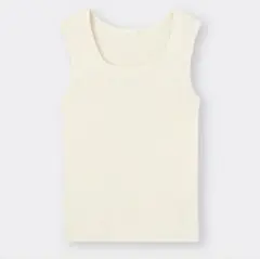 GU リブスクエアネックニットタンクトップ