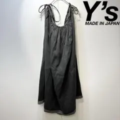 希少 ワイズ ヨウジヤマモト 上質 シルク ギャザー ノースリーブ ワンピースのサムネイル