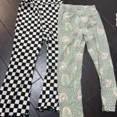 SHEIN チェッカーパターン & Gap レインボーレギンスセット