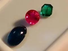 天然ブルーサアフアイヤカボション天然ルビー天然エメラルド青赤緑