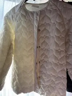 グリーンパークス　ハートキルティング　ブルゾン　ホワイト