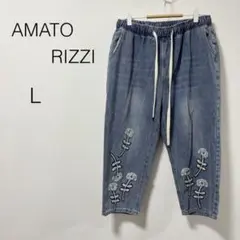 AMATO RIZZI デニムパンツ 刺繍 ウエストゴム L