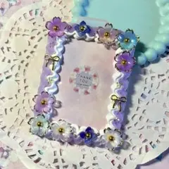 No.78ホイップデコ トレカケース 硬質カードケース B8☆花柄 紫
