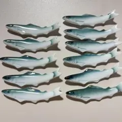 希少）箸置き 陶器 カトラリーレスト リアルな魚型 ネタ 面白い11匹