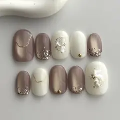 現品 ネイルチップ マグネット ニュアンスネイル ミラー 001
