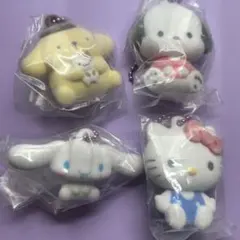 ふわわフロッキーマスコット サンリオ セット キティ シナモン セミコンプ