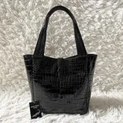 未使用✨BAGFAN バッグファン　クロコダイル　トートバッグ ハンドバッグ　黒 brand-td-store_00005546