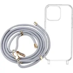 6.7インチiPhone用ショルダーストラップ付き シリコンクリアケース