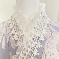 成人式振袖　パール重ね襟レース半衿フリル伊達襟卒業式袴　浴衣着物　帯飾り　七五三