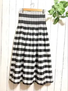 【2WAY】style zampa リバーシブル ロングスカート M チェック