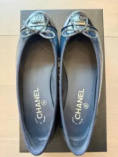 CHANEL【デニム地フラットシューズ】38.5（日本サイズ24.5相当