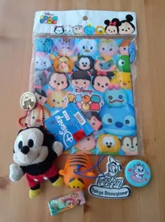 Disney ミッキー ストラップ ・ツムツム巾着袋 他 まとめ売り６点