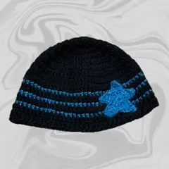 【ハンドメイド】 編み物 ニット帽 ビーニー クラッシャーハット クロシェハット