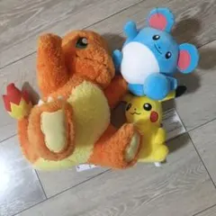 ピカチュウ TOMY ポケモン ぬいぐるみ 初代 初期レトロ マリル 3体