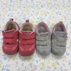 Asics ベビーシューズ ピンク グレー