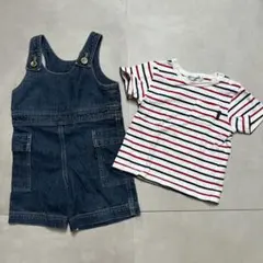 【美品】COMME CA ISM デニムオーバーオール 90 インディゴ