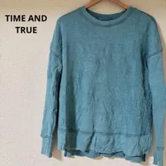 海外古着【TIME AND TRUE】 グリーン スウェット S (4-6)