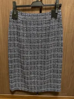 ラメツイードスカート　ネイビー系