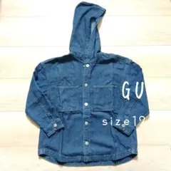 ☆新品未使用☆GU KIDSフード付きデニムシャツ（120）