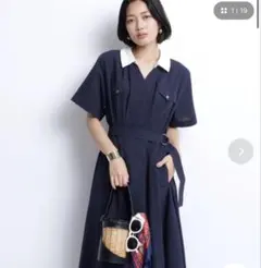 JUSGLITTY シャーリングシャツワンピース