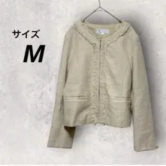 ロペピクニック　ノーカラージャケット　ベージュ　M　ストレッチ　アウター　入学式