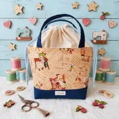 ハンドメイド♡ 保冷保温手提げ巾着（丸） キャスキッドソンの生地で