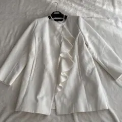 ZARA ザラ フリル コート ホワイト