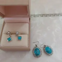 A*N様 ターコイズシルバーピアスセット二点