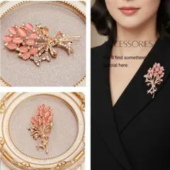 入学式 卒業式 ブローチ ピンク オパール調 花束 フォーマル 入園式 卒園式