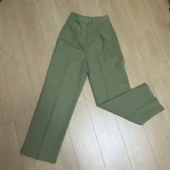 Plst プラステカーキ色 スラックス パンツ