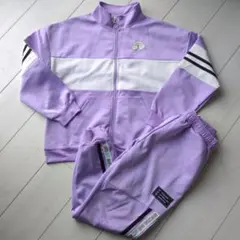 160cm パープル/ホワイト ジャージ上下セット