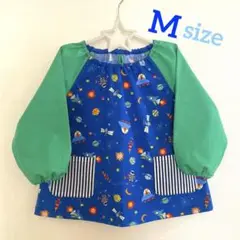 ハンドメイド★長袖スモックM (100〜110cm)