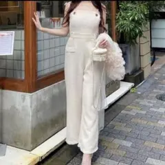 ROYAL PARTY チェーンストラップツイードオールインワン