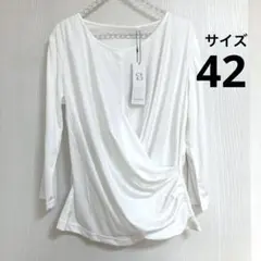 新品 NOTEs STORE シトラスノーツ七分袖 カットソー 白 42