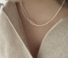 SALE【n485】ダブルノットネックレス silver925