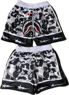A BATHING APE BAPEカモフラージュ柄 シャークデザイン ショート