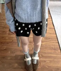 ドットニットショートパンツ