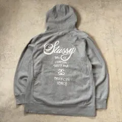 STUSSY ステューシー パーカー ワールドツアー グレー