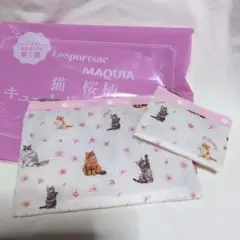 マキア 4月号 付録 　レスポートサック 猫×桜柄キュートポーチ ネコ ねこ