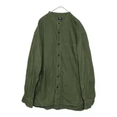 UNIQLO ユニクロ フランネルスタンドカラーシャツ（長袖）L オリーブ