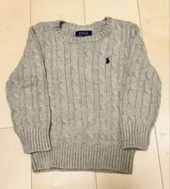 Polo Ralph Lauren グレー ケーブル編みセーター 3/3T
