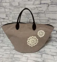 ハンドメイド　少し小ぶりなマルシェバッグ