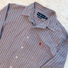 RalphLauren 90s CLASSICFIT 長袖シャツ ストライプ L