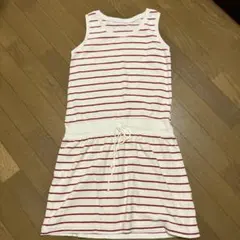 UNIQLO 赤いストライプ ノースリーブワンピース M