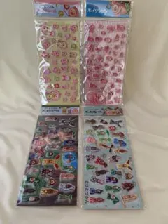 即日発送　こびとづかん ぷっくりシール4種　まとめセット