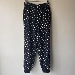 AMERICAN HOLIC ドット柄 イージーパンツ M ブラック 裾リブのサムネイル